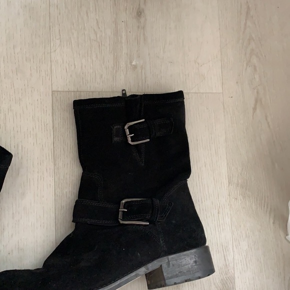 Davos Gomma Suede Edda boots 7.5 black buckles - Picture 2 of 8